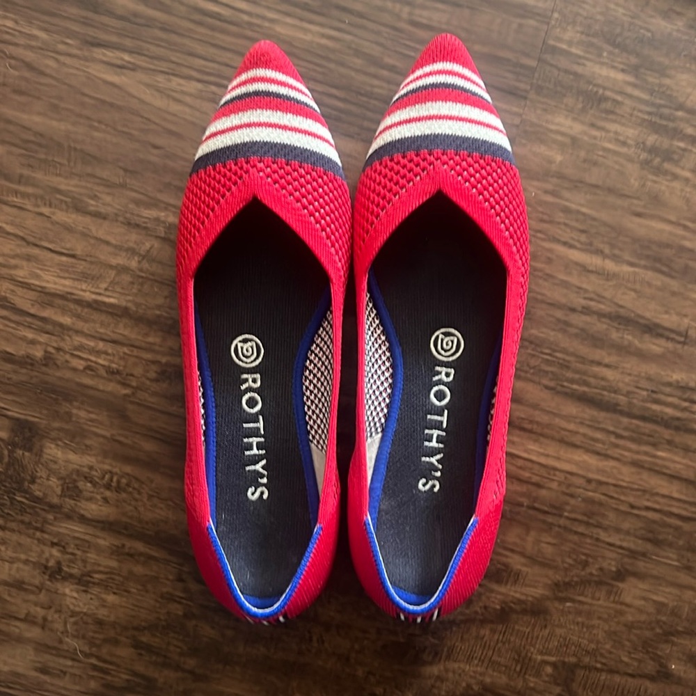 Rothy's Cherry Red Captoe Points. Like new